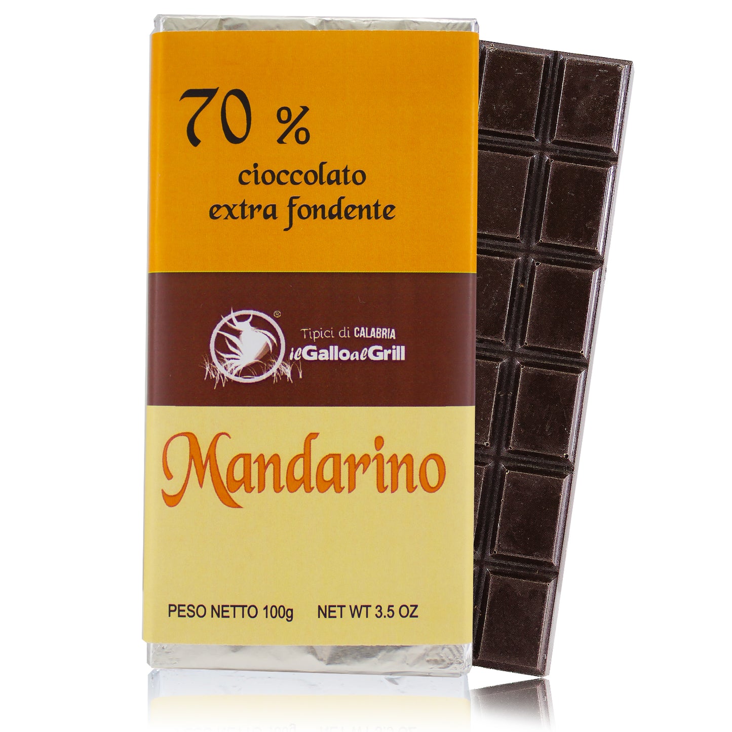 Tavoletta di cioccolato extra fondente al mandarino - 70%