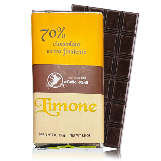 Tavoletta di cioccolato extra fondente al Limone - 70%