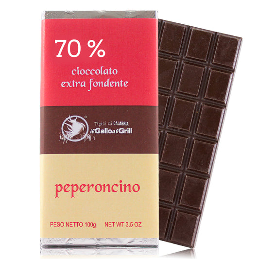 Tavoletta di cioccolato extra fondente al Peperoncino Calabrese - 70%